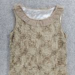 Bloomsbury Shift Dress Womens M Cream Tulle Rosette Floral Cocktail Party Lined Size M Photo 3