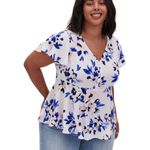 Torrid floral baby doll georgette flutter sleeve blouse 2X Photo 2