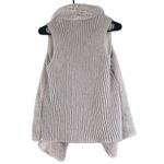 BB Dakota Sherpa Vest Womens XS Cream Fuzzy Open Front Cozy Neutrak Minimalist Photo 3