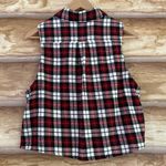 Wild Fable plaid flannel sleeveless button front cropped top XL Photo 11