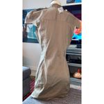 EXPRESS NWOT Sht-slv Button-up Olive Green Knee-length Dress, Sz 8 Photo 2