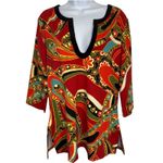Athleta  Vibrant Floral & Paisley Print 3/4" Sleeve Stretch Tunic Top EUC Size XL Photo 1