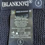 BLANK NYC small black long sleeve knit cardigan vegan leather sleeves Photo 6