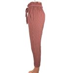 Sienna Sky Pink White Pinstriped Tie High Waisted Paperbag Trouser Pants Size XS Photo 1