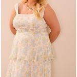 Arula Eliana Tiered Sleeveless Sparkle Floral Fit & Flare Midi Maxi Dress 1X New Blue Photo 11