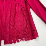 Chico's Chico’s Cutwork 100% Linen Blazer Pink Laser Cut Jacket Size 1 US Size M / 8 NEW Photo 3