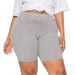 Grey high waist cycling biker bermuda gym exercise leggings shorts tummy control Gray Size XL Photo 0