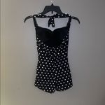 Seafolly  Australia La Vita Polka Dot Boy-leg Swimsuit US Size 4 Photo 2