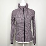 Lululemon Go The Distance jacket, mink berry black - mini pop stripe - size 6 Photo 10