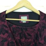 Anthropologie  Maeve Elorn Sheath Dress Women 6 US Red Black Lace Ruched Romantic Photo 5