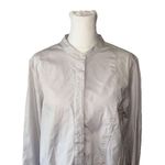 MM.LaFleur M.M. Lafleur Collarless 1/2 Button Up Tunic Long Sleeve Mandarin Collar Photo 1