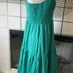 Anrabess one shoulder green midi dress size large ruffle pleated smocked dress Photo 6