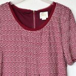 Anthropologie  Maeve Dora Large Shirt Dress Red Textured Lined Photo 10