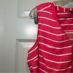 New York And Company  Soho Jeans Pink Striped Sleeveless Blouse L Photo 7