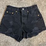 Levi's  501 Black Distressed Jean Shorts Photo 0