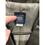 Gap Black Leather Jacket Button Front Flap Pockets Women’s Size M Photo 8