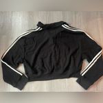 PINK - Victoria's Secret Victoria’s Secret PINK Preppy Cropped Polo Sweatshirt Black White Small Photo 9