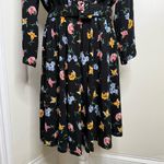 Vintage 80s Bedford Fair Belted Floral Midi Dress Women’s Size 16P Black Multi Photo 3
