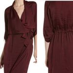 BCBGMAXAZRIA Alex Trench Burgundy Half Sleeve V-Neckline Mini Dress New Photo 1