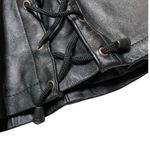 Black Side Laced Mini Leather Skirt size Medium Photo 4