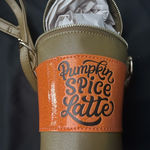 Mad Engine Pumpkin Spice Latte PSL Cup Crossbody Handbag new Orange Photo 0