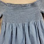 Only  Blue Denim Womens Hermione Dress Size 42 Off-Shoulder 3/4 Sleeve Smocked Photo 9