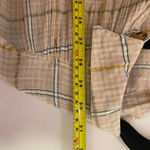 Free People  Break My Stride Pink Gold Plaid Oversized Button Down Shirt Large Photo 6