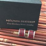 Silpada  Sterling Silver Post Earrings Red Photo 1