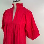 Never A Wallflower High Neck Dress Red Cotton Windowpane Size XS Photo 1