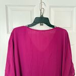 CARAMELA  Large Oversized Plum Semi Sheer V Neck Blouse‎ NWT Photo 3