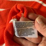 IZOD Orange & White Striped Cotton Mock Turtleneck Snap-Button Sweater Sz Medium Photo 6