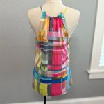 Trina Turk ‎ Multicolor Silk Blouse Size Medium Bright Colors Photo 3