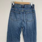 Uniqlo  Medium Wash Distressed Mom Jeans Womens 26 Blue Raw Hem Denim 90s Baggy Photo 6