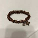 Anne Klein Boho Copper Tone Bracelet with Square Charms Stretchy Bangle Photo 1