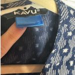 KAVU  Sleeveless Navy Blue Ikat Print Dress Keyhole Back Viscose Sm Photo 1