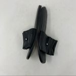 1. State Fann Sandal Black Leather Ruched Ruffled Open Toe Slide Sandal Size 9 Photo 7