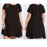 Torrid Black Challis Fringe Raw Frayed Edge Tee Shirt Dress Size 2XL Photo 1