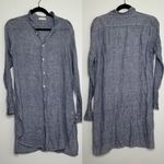 CP Shades  Joss Linen Button Up Shirt in Chambray Blue Photo 2