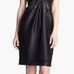 St. John Collection 8 Sequin Detail Liquid Satin Dress Cocktail Holiday Women Black Photo 0
