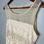 Modcloth A'reve ivory cream boho mesh sleeveless pullover dress size large Photo 1