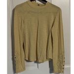 Free People  Hooked On You Wheat Mock Neck Embroidered Long Sleeve Top Size S NWT Photo 2