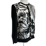 Lauren Ralph Lauren Silk Cashmere Cardigan Sweater Black White Floral Medium Photo 2