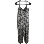 Chaser NWT Women Sz S Grey Snake Print Wide Leg Jumpsuit Spaghetti Strap V Neck Photo 9