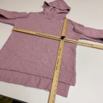 Rachel Zoe  Sweater Womens Small Pink Ribbed Knit Hooded Tunic Cotton Blend Photo 4