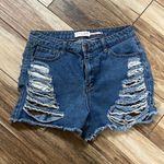 Denim Blvd  blue distressed denim shorts Photo 2