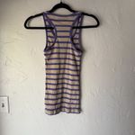 Lei Y2k Tank‎ Top Womens Medium Purple Beige Striped Crochet Racerback Photo 7