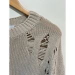 Anthropologie Fate distressed sweater size S cotton ombre tan turquoise crew Photo 1