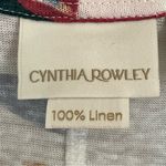 Cynthia Rowley ‎ Short Sleeve 100% Linen Floral Print T-Shirt Tee Top Size 1X Photo 3