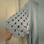 Joie  size large t shirt, cropped, with crocheted sleeves. Lovely light b… Photo 1