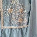Aratta Silent Journey Embroidered Beaded Sage Green Blouse Top size medium Photo 7